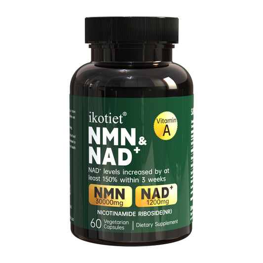 IKOTIET NMN Vegetarian Capsules with NAD+, Daily Energy & Focus Support for Adults, Enhanced Complex Formula, 60 Count