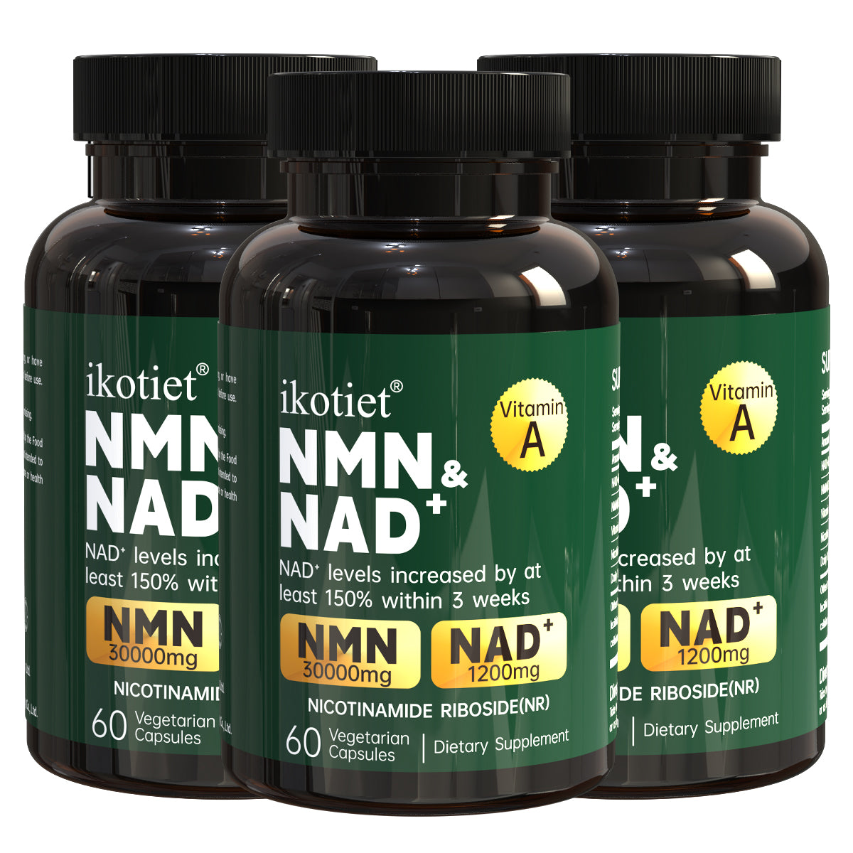 IKOTIET NMN Vegetarian Capsules with NAD+, Daily Energy & Focus Support for Adults, Enhanced Complex Formula, 60 Count