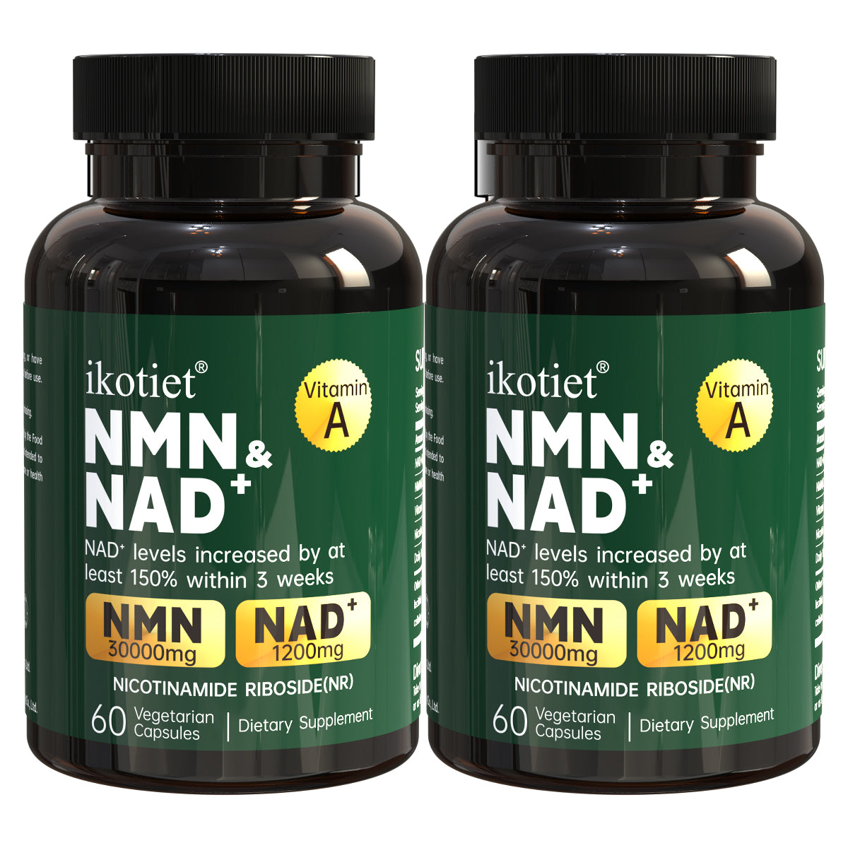 IKOTIET NMN Vegetarian Capsules with NAD+, Daily Energy & Focus Support for Adults, Enhanced Complex Formula, 60 Count