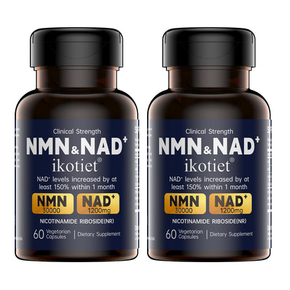 IKOTIET-NAD+ Supplement for Anti-Aging and Cell Regeneration, NAD+NMN, 300 mg Niagen, 30 Servings | Supports Cellular Energy, Skin Care, Brain, and Muscles | Niacinamide Ribose (NR) 1 Capsule Daily | 1 Bottle + 1 Trial Pack support cellular energy extra s